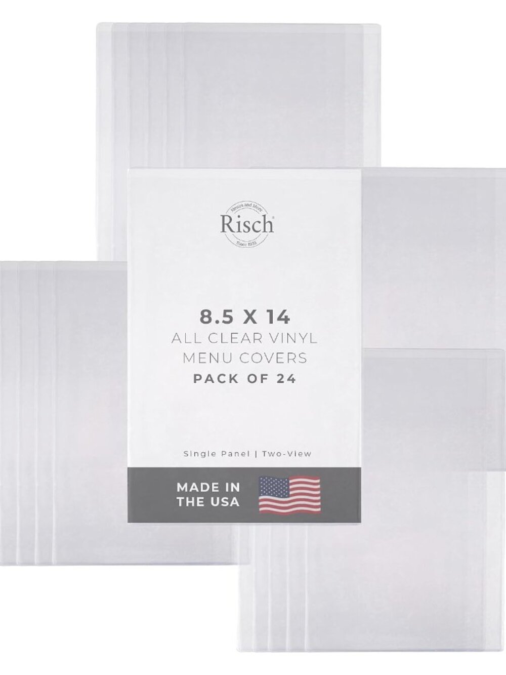 Double-Sided All Clear Vinyl Menu Cover, Two-Sided 2 View Plastic Menu Holder, S